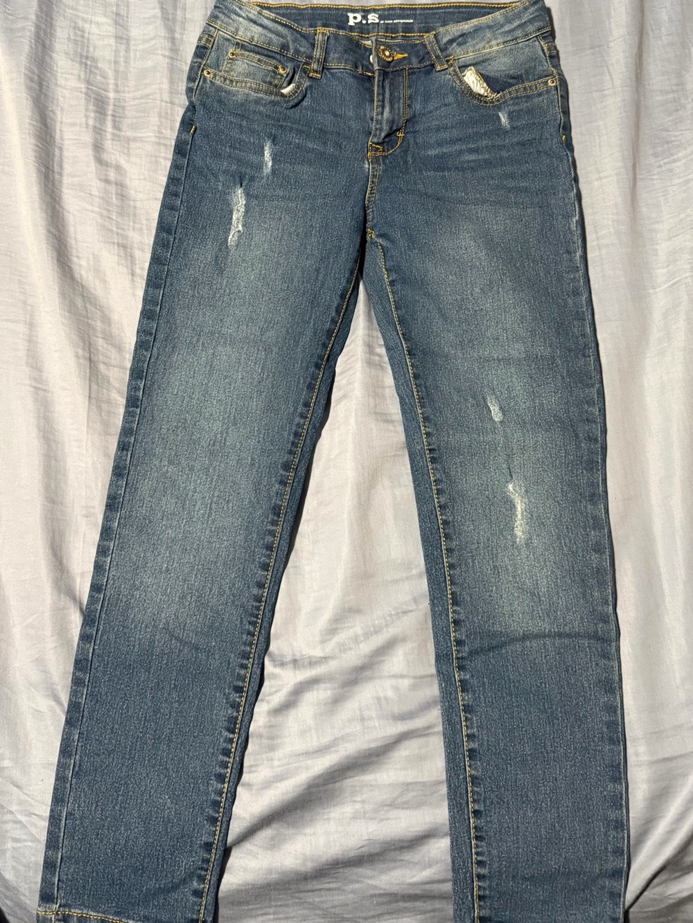 Aeropostale Girls Blue Distressed Skinny Jeans